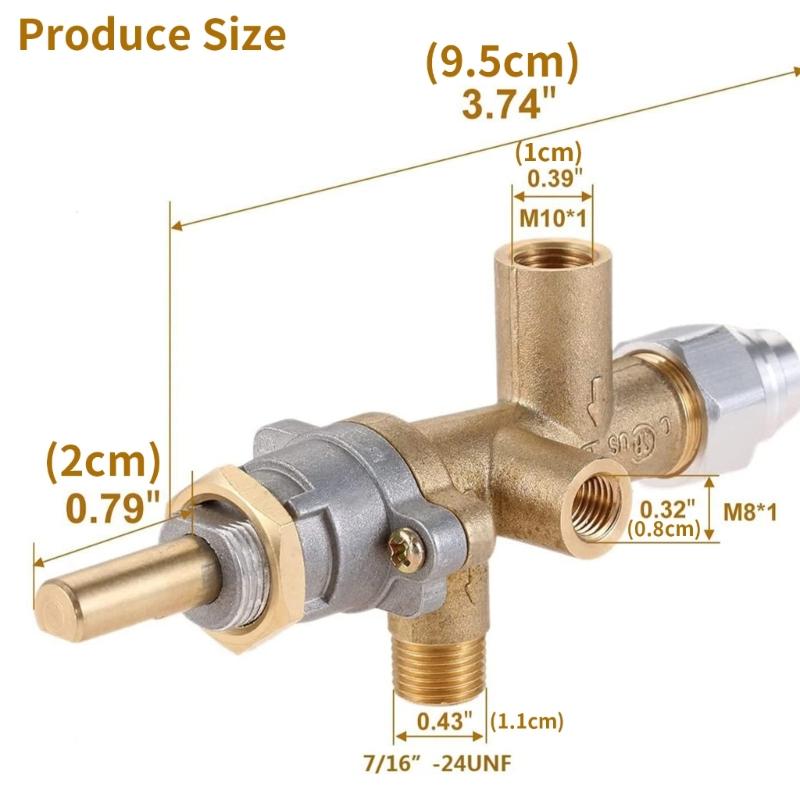 Brass Patio Heater Room Space Heater Main Control Valves for Low Pressure Gas Patio Burners Connection Easy To Use