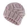 Women's Autumn Winter Wool Hat Diamond Plaid Soft Coarse Knitted Cap EMA
