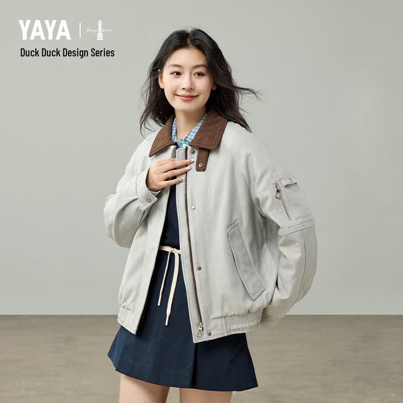 YAYA 2025 Unisex Lapel Warm Workwear Down Jacket
