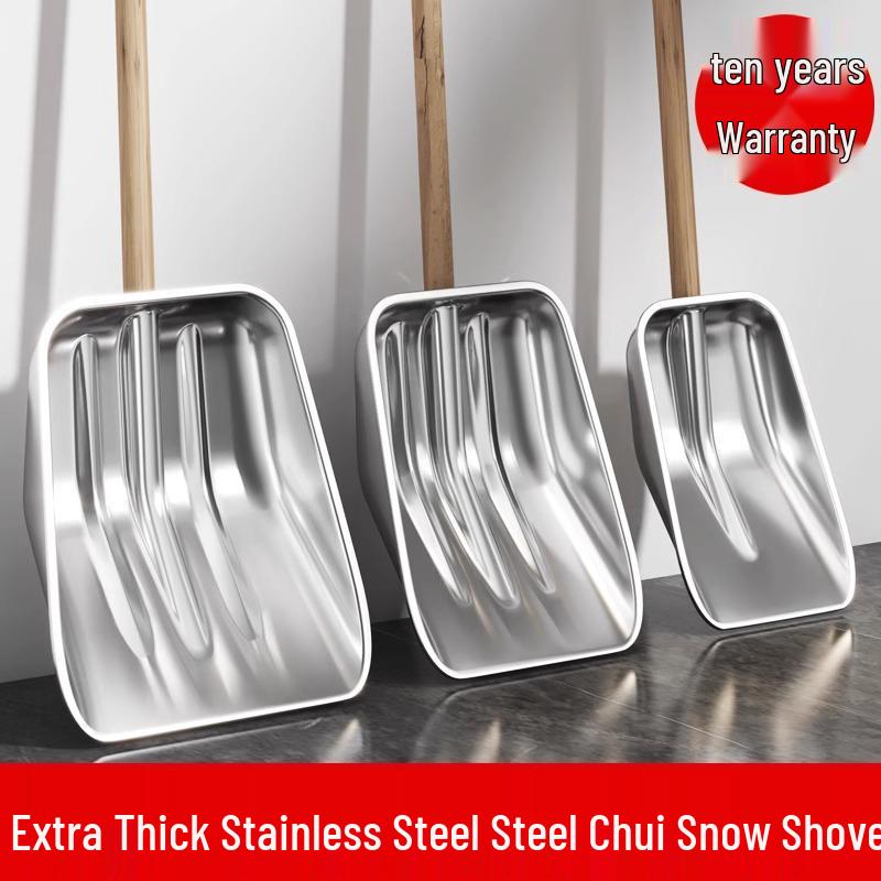 Extra dicke Schneeschaufel aus Edelstahl, Futter- und Mistgabel, Kehrschaufel und Outdoor-Schneeschieber-Werkzeug.