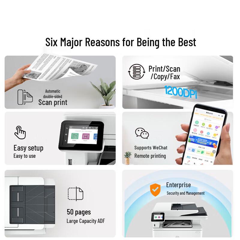 HP 4104fdw A4 Black & White Multifunction Laser Printer CN plug (adapter included)