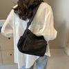 2025 New Casual Simple Canvas Women's Bag Solid Color Spring Versatile Shoulder Bag Large Capacity Trendy Messenger Bag Bag