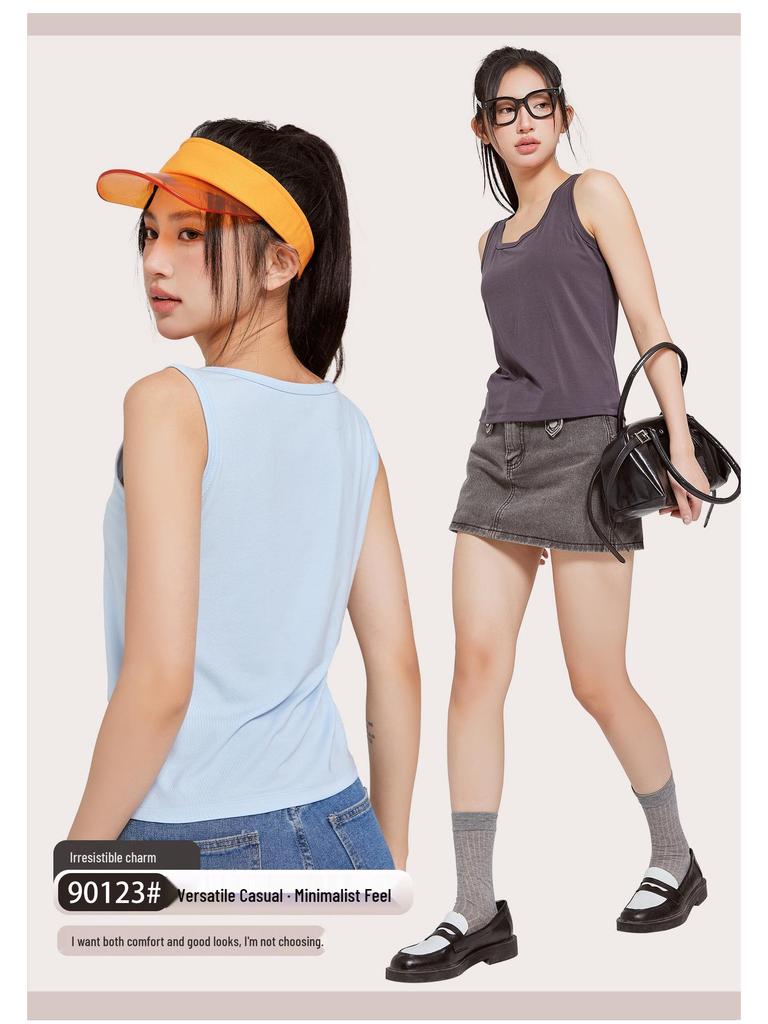 2026 Women's Slim Fit Sleeveless Round Neck Camisole Top