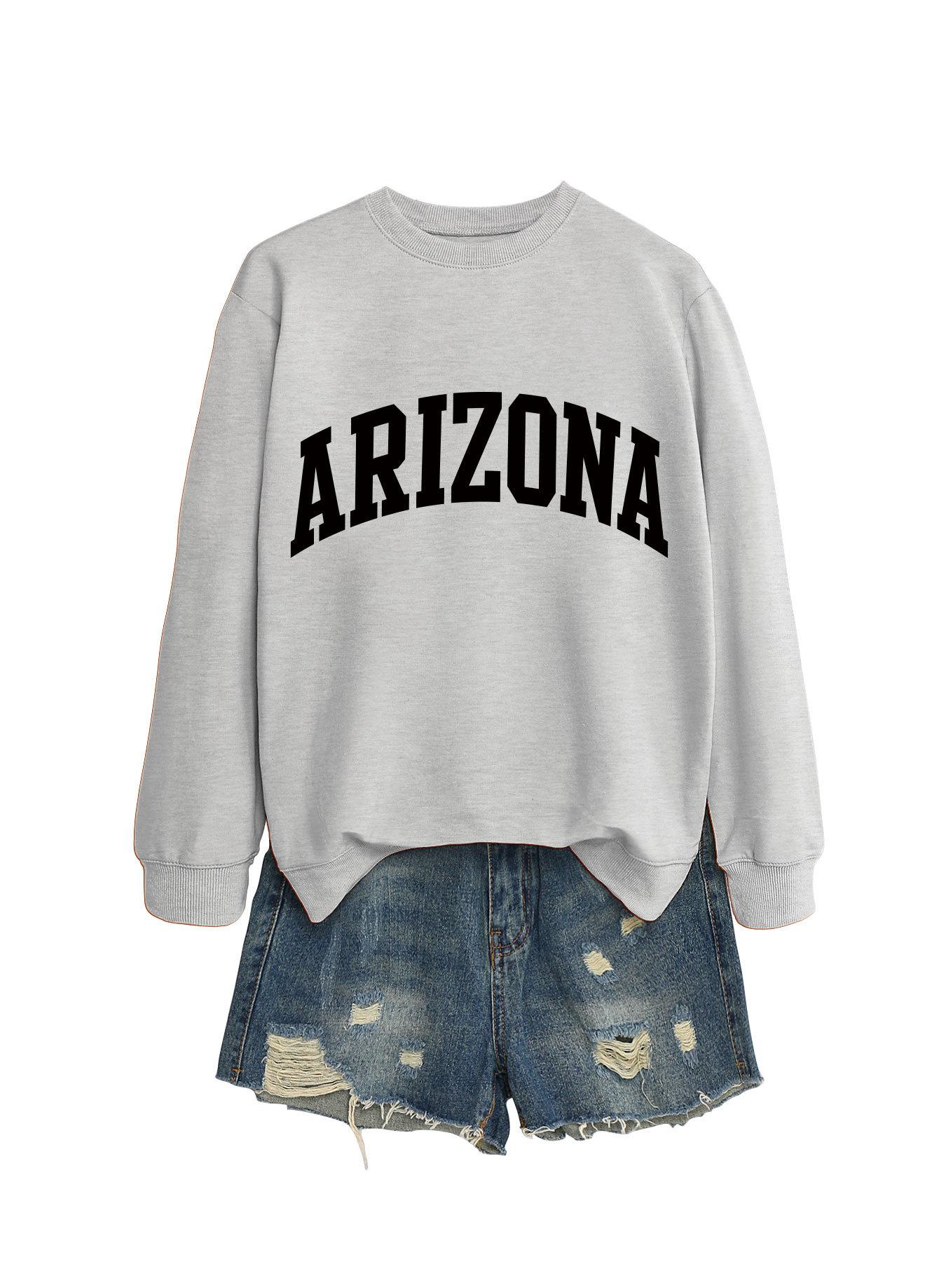 Arizona Women`s Oversized Pullover Sweatshirt Crew