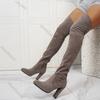 Fashion Autumn Winter New Knee-high Boots Solid Suede Temperament Round Head High-heeled Shoes for Women Sexy Over The Knee Sock Boots