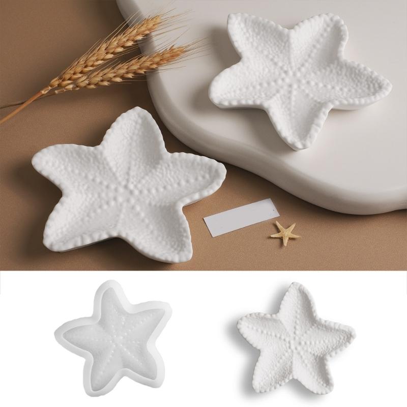 Practical Art Starfish Tray Mold Portable Accesory for Epoxy Resin Jewelry Plate and Candle Holder Home Decoration