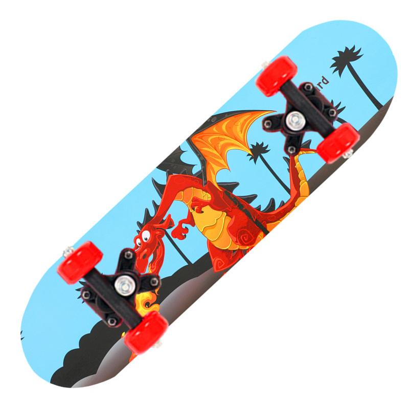 60Cm Skateboard Beginner Kids Cartoon Skateboard Maple Wood Deck Skate Board Outdoor Long Board Double Rocker Skateboard Child