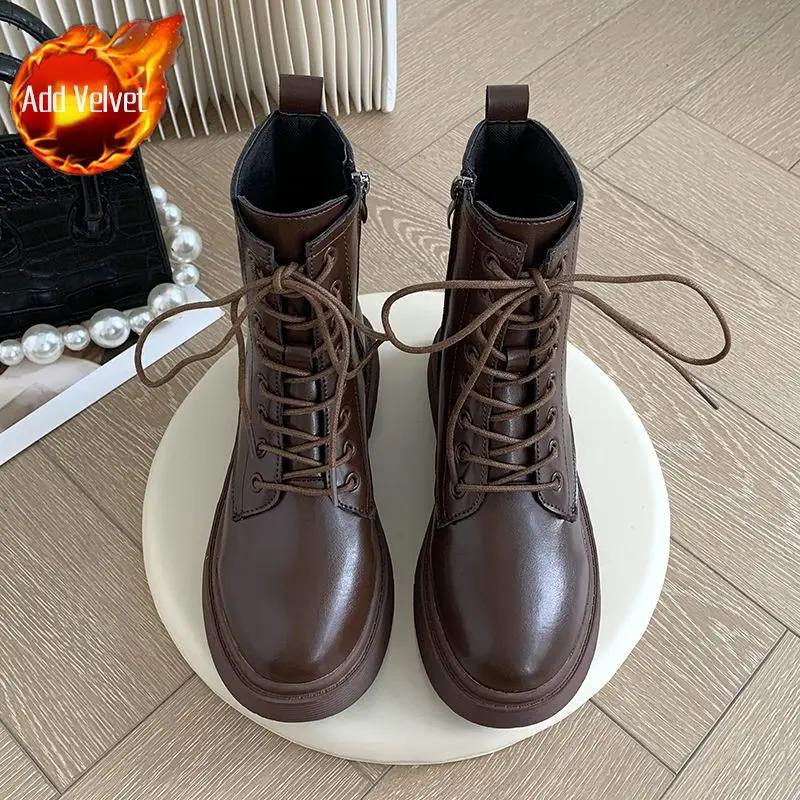 Fashion Ankle Boots for Women British Style Height Increasing Non Slip Booties Goth On Offer Designer Luxury Y2k Hot Woman Short Shoes