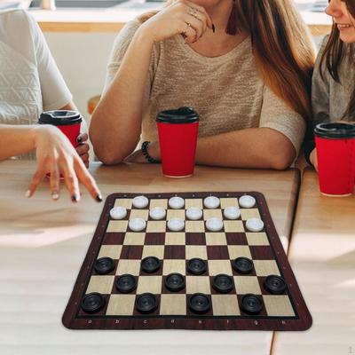 Chess Game Set Kids Checkers Interactive Educational Portable Play 2.2 Cm Diameter Pieces 9.45