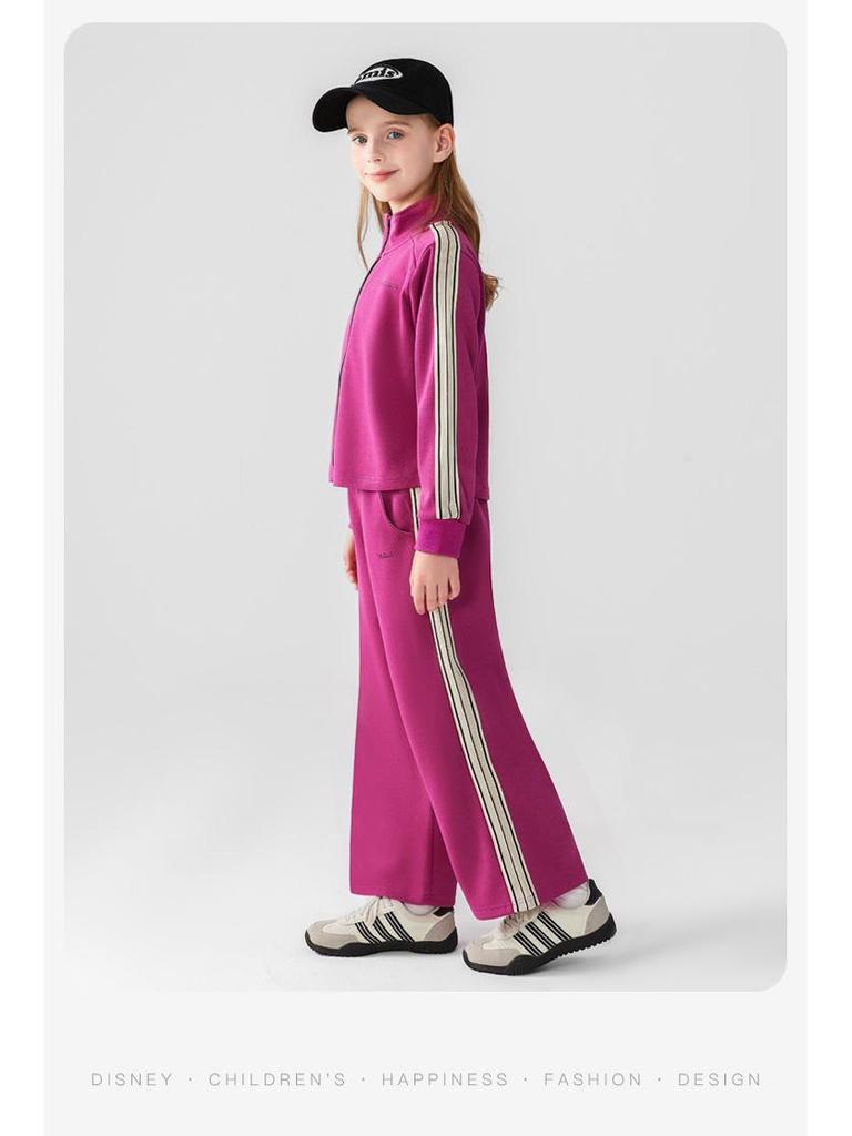 Φθινοπωρινό Αθλητικό Σετ για Κορίτσια Slim-Fit με Χρωματικές Μπλοκ - Άνετο Δύο Τεμαχίων με Πλαϊνές Ρίγες για Μεγάλα Παιδιά