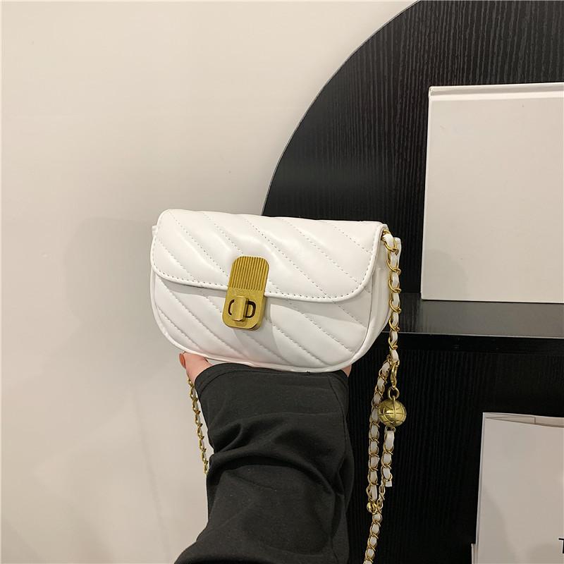 Fashionable Summer 2023 Pu Leather Square Flap Bag Stylish Chain Shoulder Bag