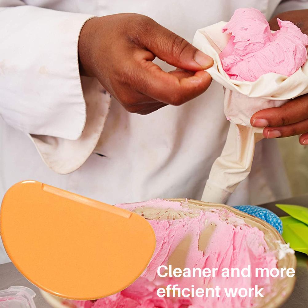 Spatola per impasto in silicone con bordo a semicerchio, livellatore per torte, raschietto per torte, tagliapasta, strumenti per la cottura