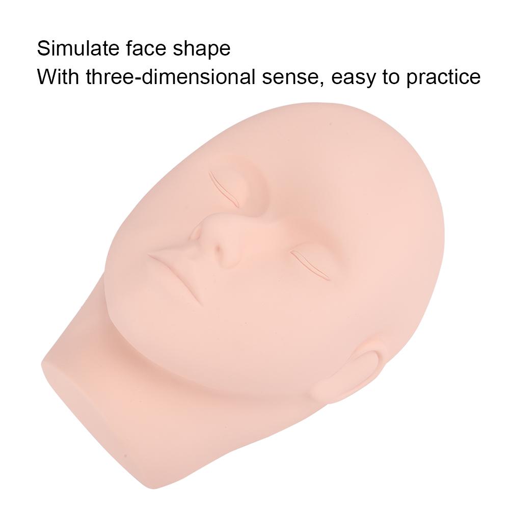 Silicone Half Head Mannequin Tattoo Eyelash Grafting Makeup Painting Practice Skin