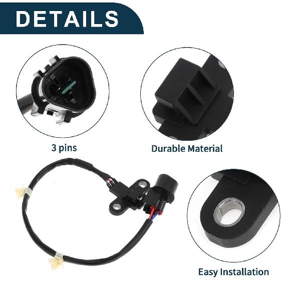 Crankshaft Position Sensor for Mitsubishi Galant 2.4 99-01 Sturdy No.MD329924 Engine Crank CKP Sensor Black 1 Pc