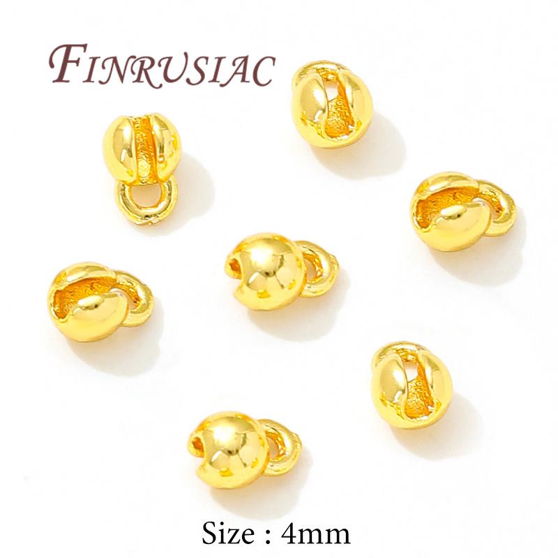 Lamps For Jewelry 18K Gold Plated End Caps For Jewelry Crimp Beads Cover Findings DIY Bracelets Accessories