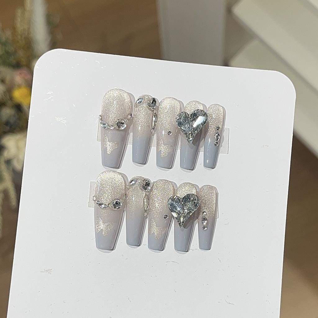 Dream Butterfly Cool Tone Fog Purple Gradient Flash Cat Eye K9 Crooked Heart Diamond Light Luxury Wearing Armor