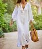 Women Spring Summer Long Dress Solid Pocket Oversize Shirt Dresses Female Casual Loose Clothes Ladies