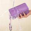 Candy Silicone Makeup Bag With Braided Wrist Rope Portable Lanyard Cosmetic Bags Waterproof Zipper Toiletries Lipstick Bag