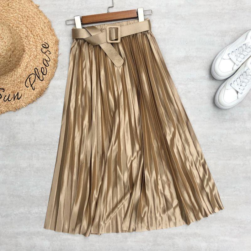 

Женские длинные юбки, весенне-летние разноцветные макси-юбки с высокой талией в стиле Харадзюку, женские юбки-зонтики one size золотой