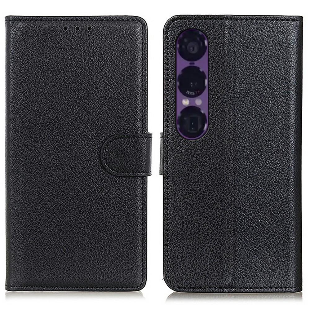 

For Sony Xperia 1 VII Wallet Case PU Leather Phone Cover Litchi Texture B