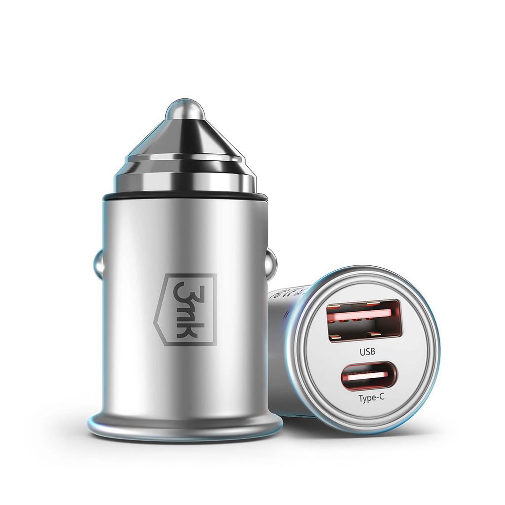 Accessories - 3Mk Hyper Car Charger 45W Pd Qc Pps Usb 1A1C Silver