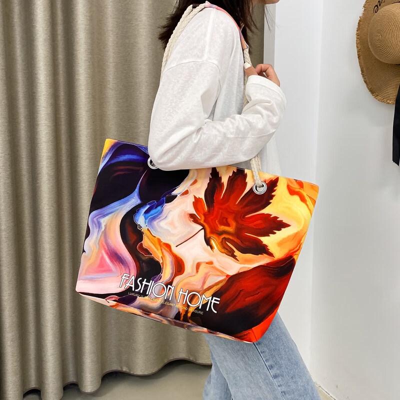 Модная холщовая сумка-тоут через плечо