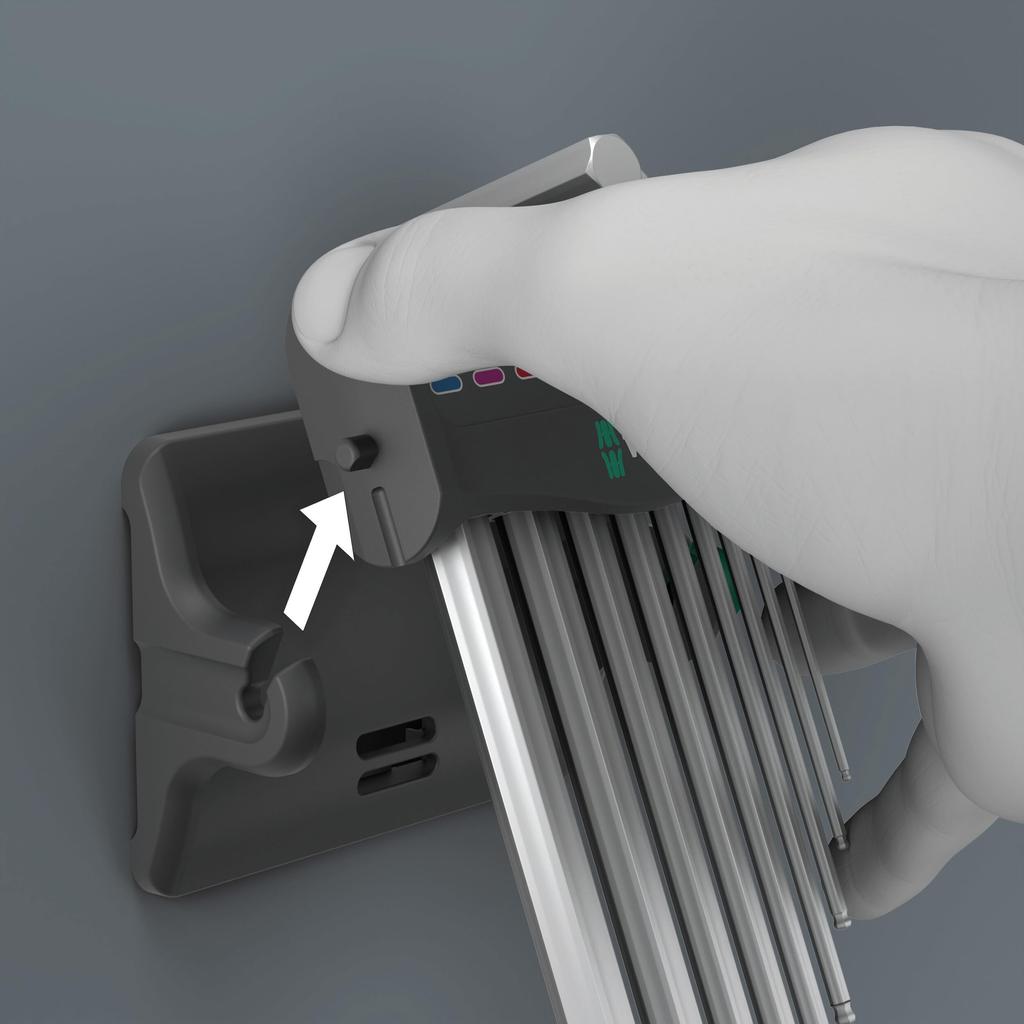 WERA Ball Hex Plus Key Wrench Set with 022102 L-Shaped (9 Pieces) Stand,