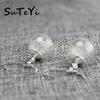 Fashion Dried Flower Earrings Jewelry Natural Dandelion Glass Ball Charm Earrings For Women Jewelry Gifts
