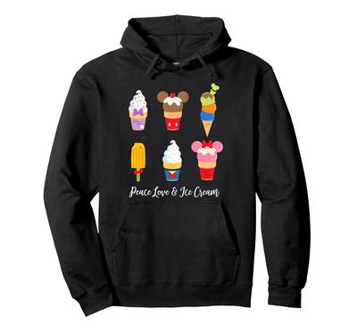 Disney Mickey & Friends Summer Treat Peace Love & Ice Cream Hoodie