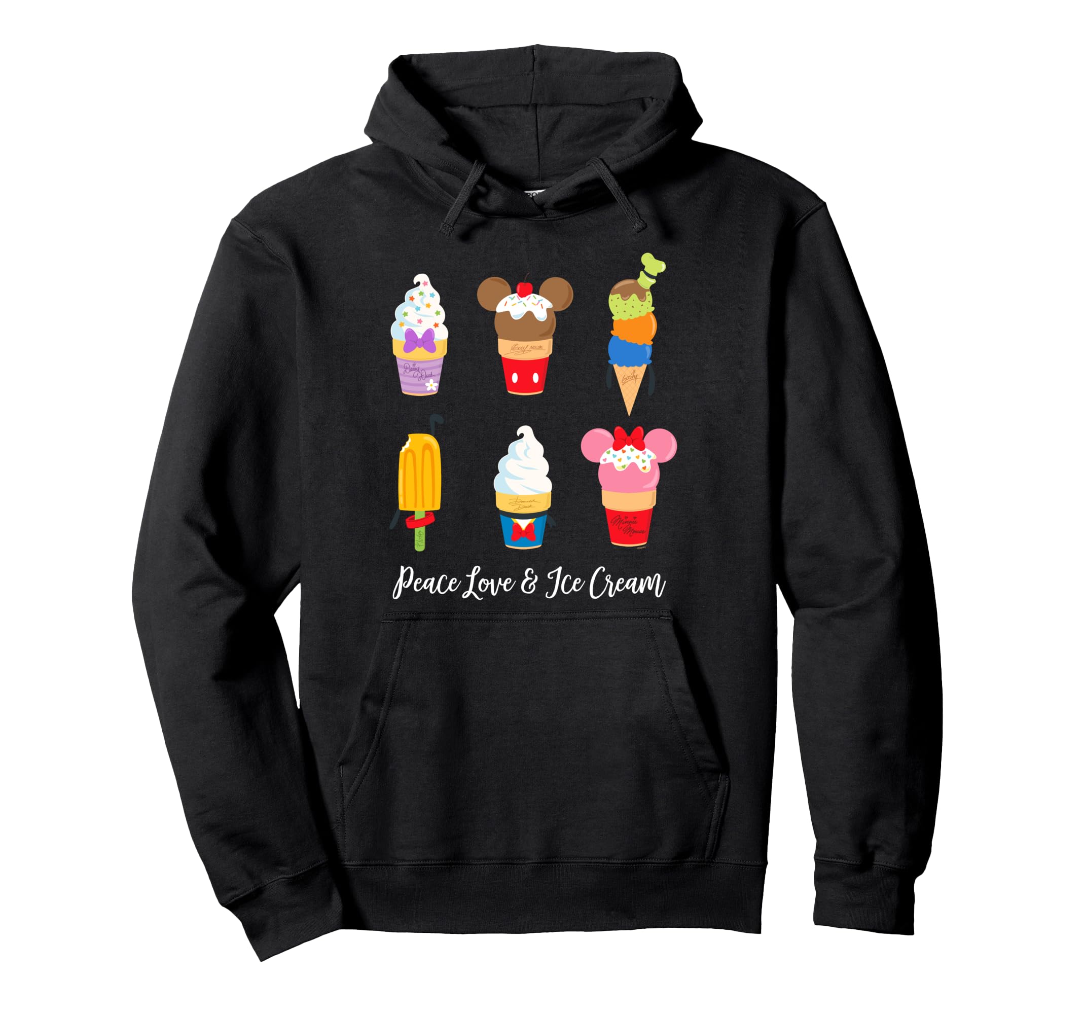 

Disney Mickey & Friends Summer Treat Peace Love & Ice Cream Hoodie