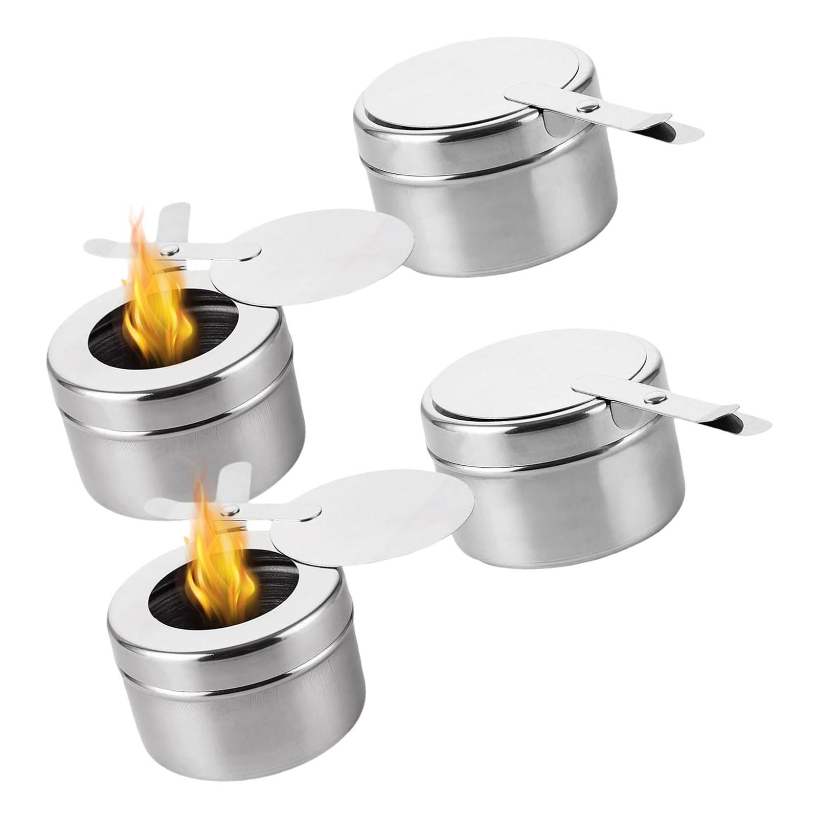 4Pcs Stainless Steel Heaters Container Temperature Resistant Light Weight Portable For Backpacking Outdoor Cooking 1