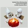 Ghost Campfire Flickering Gathering Spooky Cute Ghost Figurine Halloween Statue for Outdoors Indoor Night Gathering Family