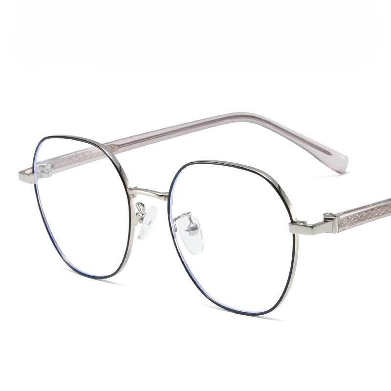 Vintage Metal Square TR90 Blue Light Blocking Glasses Play Games Eye Protection Eyewear