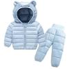 Zimowe zestawy ubrań dla dzieci Baby Boy Ciepłe kurtki puchowe z kapturem Spodnie Zestawy ubrań Dziewczynki Chłopcy Snowsuit Płaszcze
