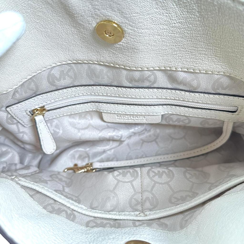 Michael Kors Shoulder Bag leather Handbag Calfskin white Women Used
