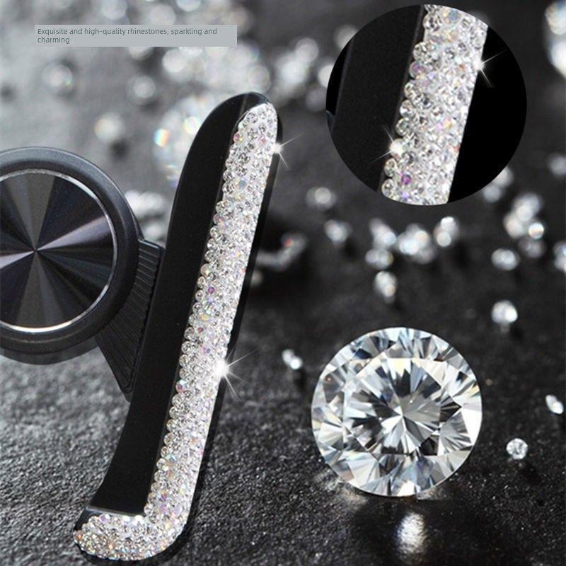 New Model Car Phone Holder for Air Vent Navigation, Special Car Phone Mount with Rhinestones, Creative Design for Women