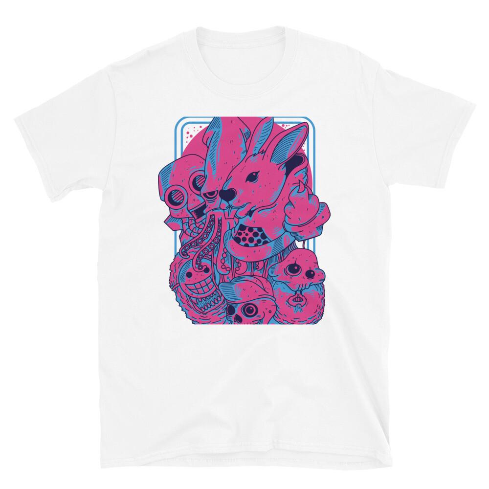 Funky Doodles Fantasy Monster Kunst Retro Klassisch Alltags Grafik T-Shirt