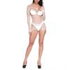 Women Sexy Bodystocking Hollow Out Transparent Grid Stretchable Slim Nightwear for Home