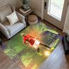 Football Player Action Floor Mat Perfect for Game Room Bedrooms Kitchen Entryway Anti-slip Rug Office Home Decor