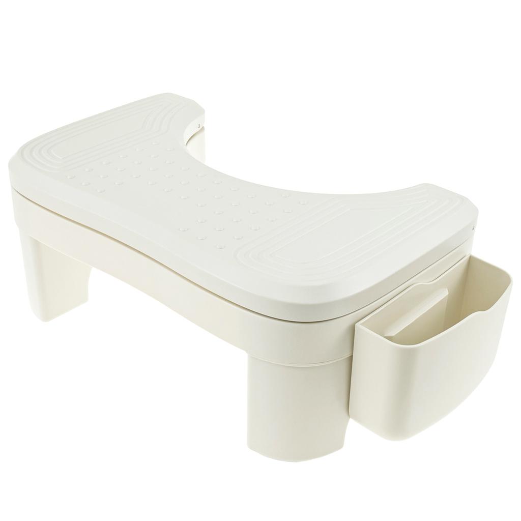 Toilet Hocker mit Aufbewahrungsbox Höhenverstellbar Rutschfest Badezimmer Hocker Kack Töpfchen Waschraum Hocken Beinerhöhung