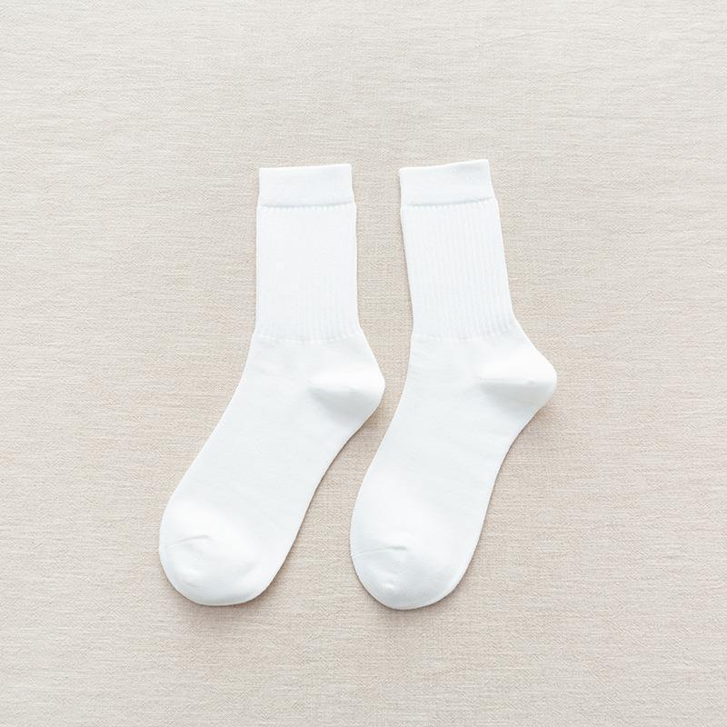 Socks Men'S Medium Socks Solid Color Men'S Socks Cotton Men'S Classic Athleisure Business Socks Thigh Socks