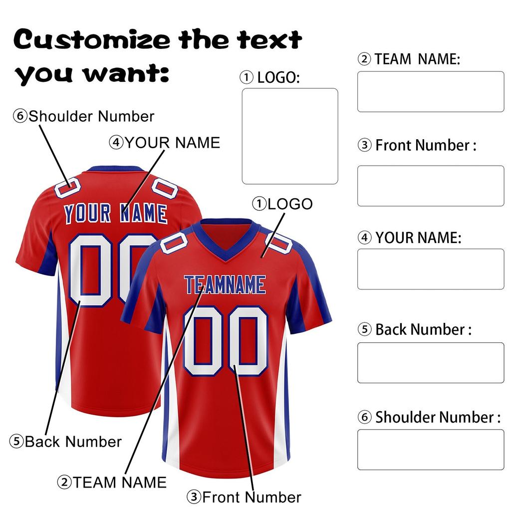 Custom Football Jerseys Personalized Printed Team Name & Number Sports Uniform For Men Women Youth