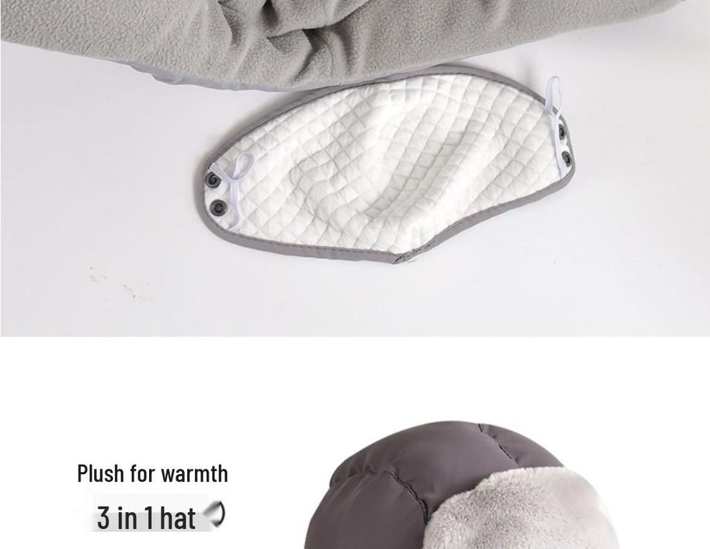 Men's Winter Ski Hat with Ear Protection, Windproof and Warm Pilot Hat for Outdoor Cycling