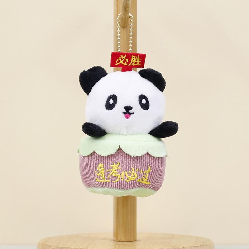 

Panda Plush Cute Toy Keychain With Short Plush Material For Graduation 12cm Exam Luck