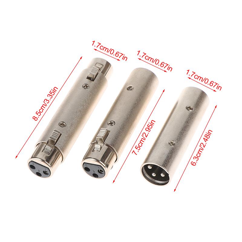 HOT 1Pc 3Pin XLR Female To Female SIM Card Audio Microphone Mic Adapter Connector XLR Male To Male XLR Male To Female Connectors