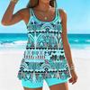 Women's Swimwear Tankini 2 Piece Swimsuit Exotic Stripes Print Vacation Bathing Suits