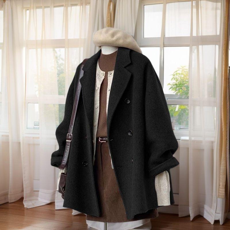 Suit Woolen Coat Women's Short Winter New Woolen Jacket Winter Button Up Blazer