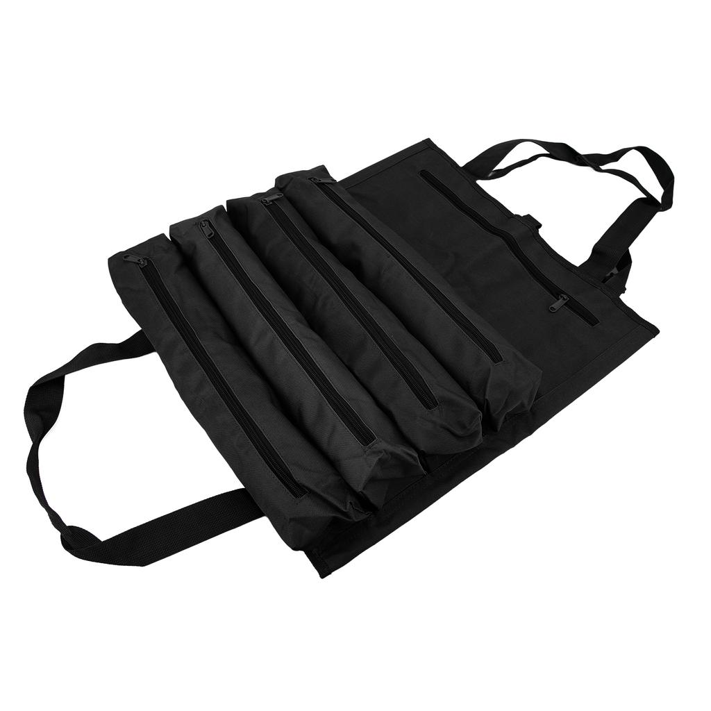 Tool Roll Bag 600D Oxford Cloth Wear Resistant Dirt Resistant Multi Pockets Portable Car Tool Roll