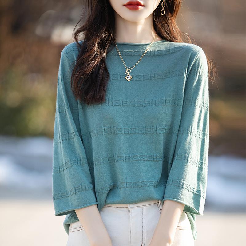 All-Season Women's 50% Wool 50% Silk Sweater | Lightweight Warm Blend Pullover | Luxury Cashmere Silk Knitwear