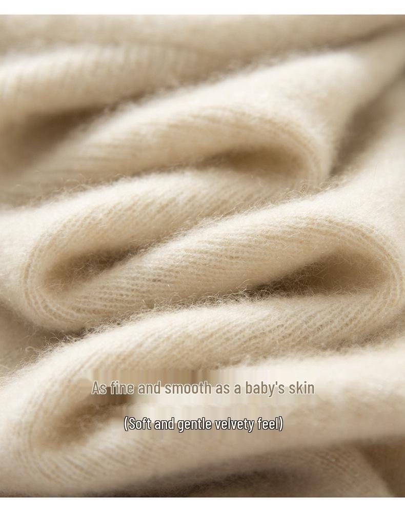 100% reiner Kaschmir V-Ausschnitt Metallisch gestrickter Cardigan - 2025 Herbst/Winter Damen Vielseitige Lockere Mode Oberbekleidung